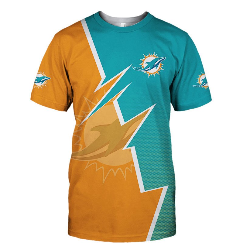 Miami Dolphins T-shirt Zigzag graphic Summer gift for fans