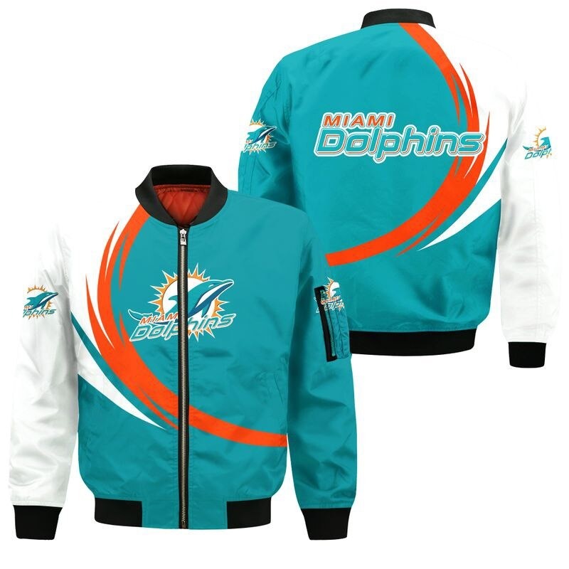 Miami Dolphins Bomber Jacket graphic curve