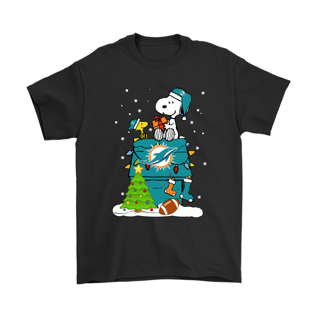 Miami Dolphins T-shirt A Happy Christmas With Snoopy