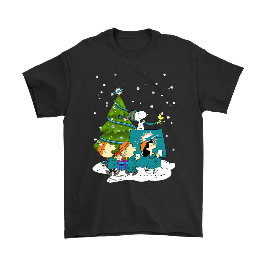 Miami Dolphins T-shirt Are Coming To Town Snoopy Christmas