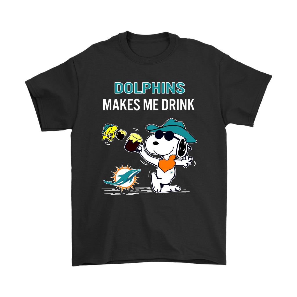 Miami Dolphins Shop - miami dolphins makes me drink snoopy and woodstock shirts61847