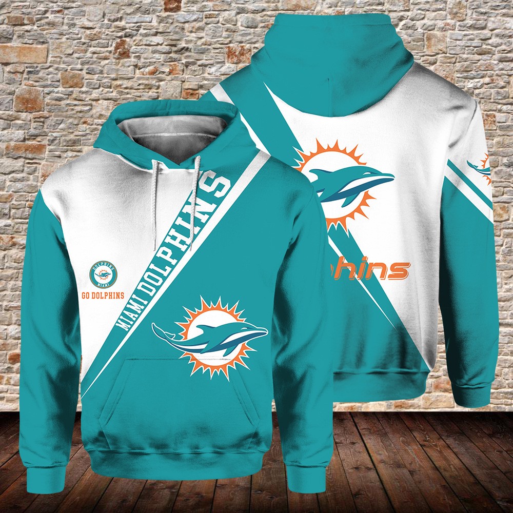 Miami Dolphins Shop - nfl miami dolphins 3d print pocket pullover hoodie44394