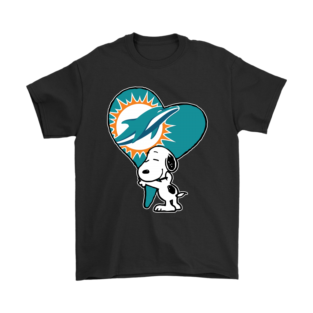 Miami Dolphins Shop - snoopy hugs the miami dolphins heart nfl shirts10045