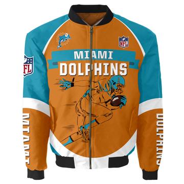 Miami Dolphins Bomber Jacket Graphic Player Running