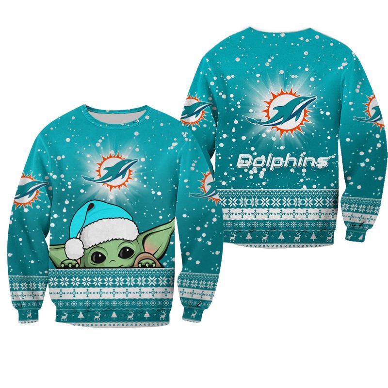 Miami Dolphins Shop - miami dolphins sweatshirt christmas yoda limited edition24368
