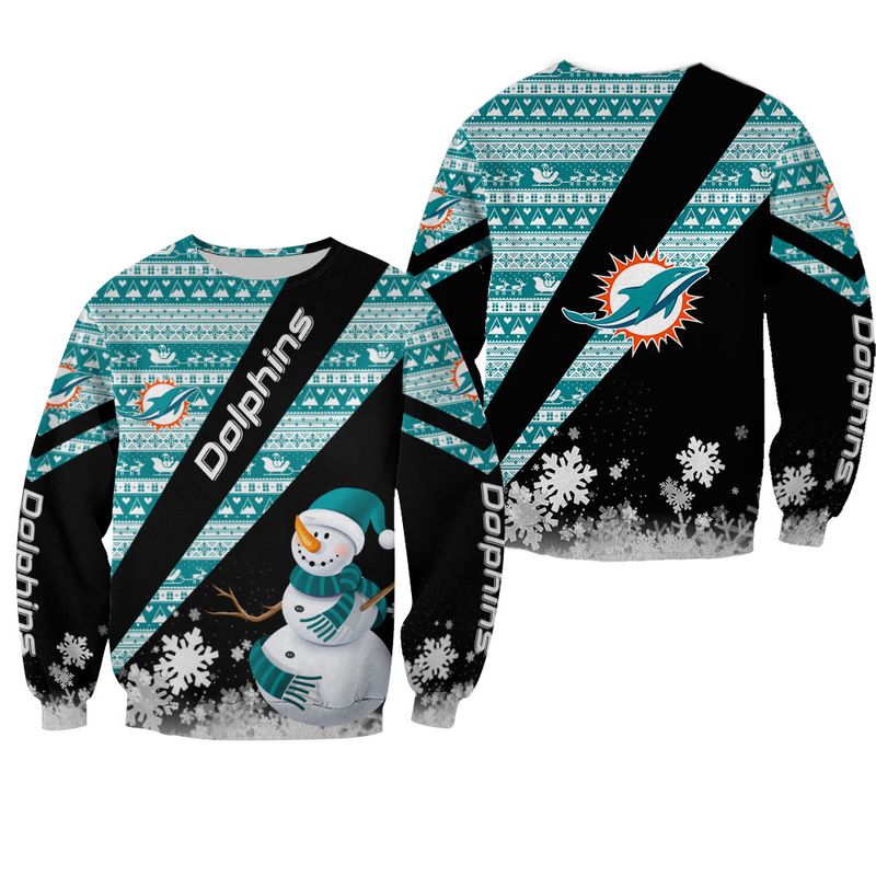 Miami Dolphins Shop - miami dolphins sweatshirt xmas snowman limited edition53901