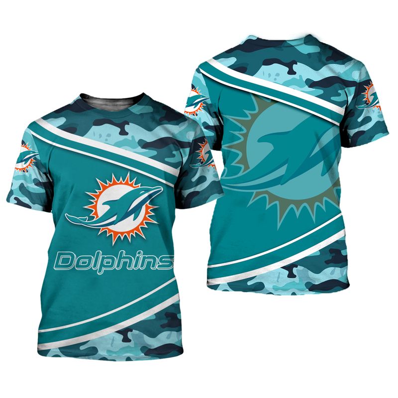 Miami Dolphins T-shirt Camo Limited Edition All Over Print