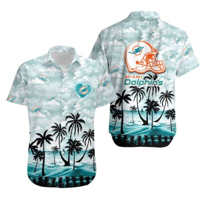 Miami Dolphins Shop - nfl miami dolphins hawaiian shirt coconut palms limited edition summer26754 1