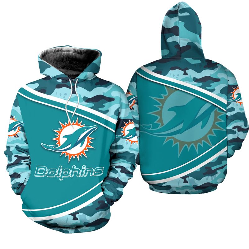 Miami Dolphins Shop - nfl miami dolphins hoodie 3d camo limited edition all over print16330