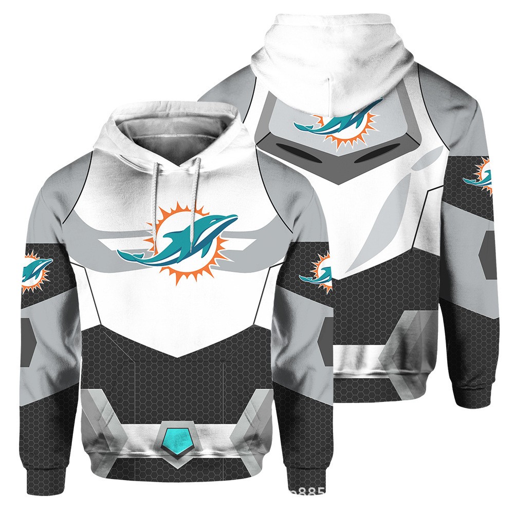 NFL Miami Dolphins Hoodie 3D Printed Pocket Pullover