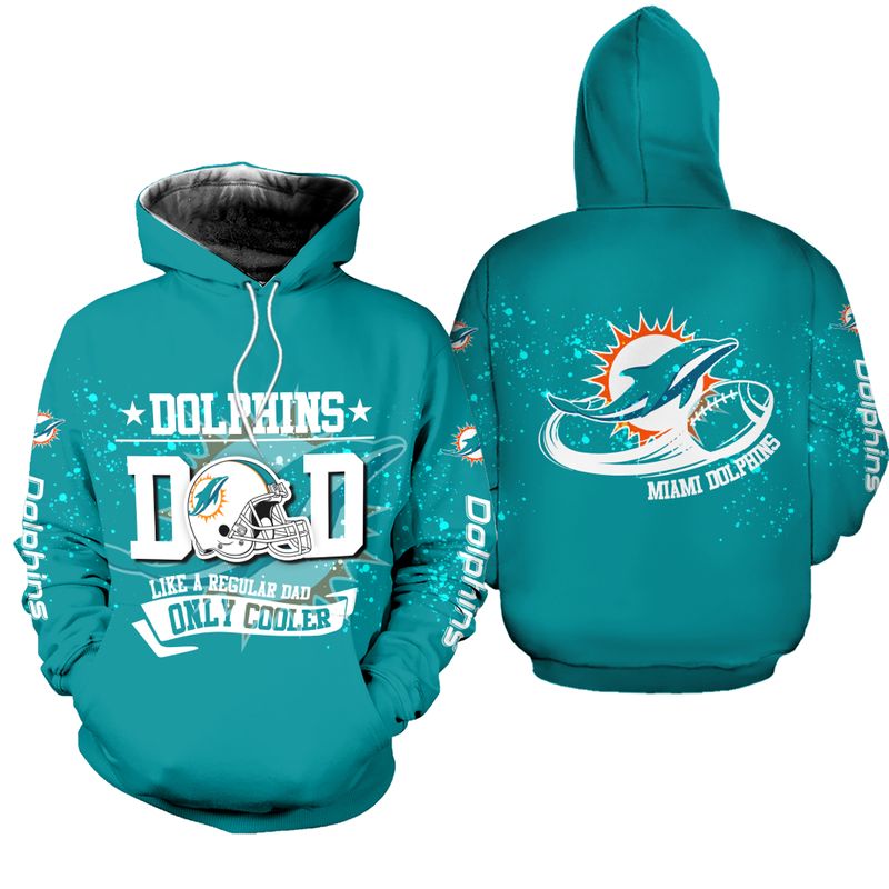 Miami Dolphins Shop - nfl miami dolphins hoodie dad like a regular dad all over print38863