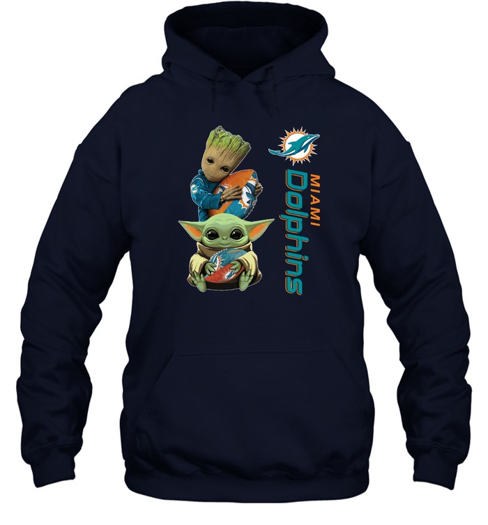 Miami Dolphins Shop - baby yoda and groot hug miami dolphins nfl shirts hoodie56217