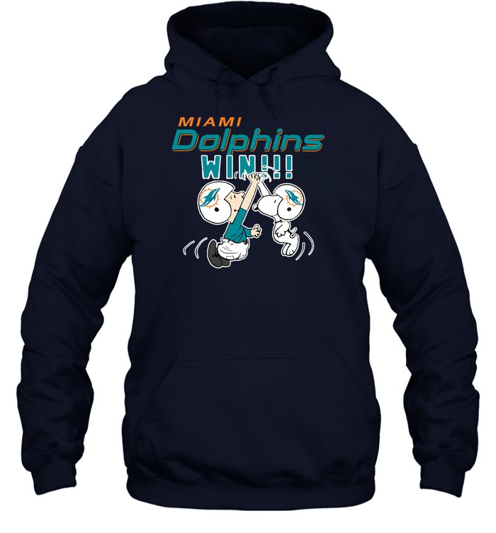 Miami Dolphins Shop - charlie snoopy high five miami dolphins win nfl shirts hoodie80413
