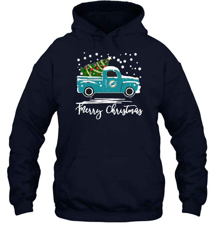 Miami Dolphins Shop - miami dolphins car with christmas tree merry christmas shirts hoodie49691