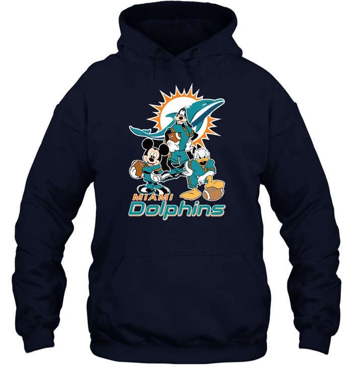 Miami Dolphins Shop - mickey donald goofy the three miami dolphins football shirts hoodie63286