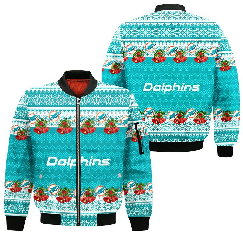 Miami Dolphins Shop - nfl miami dolphins bomber jacket christmas limited edition