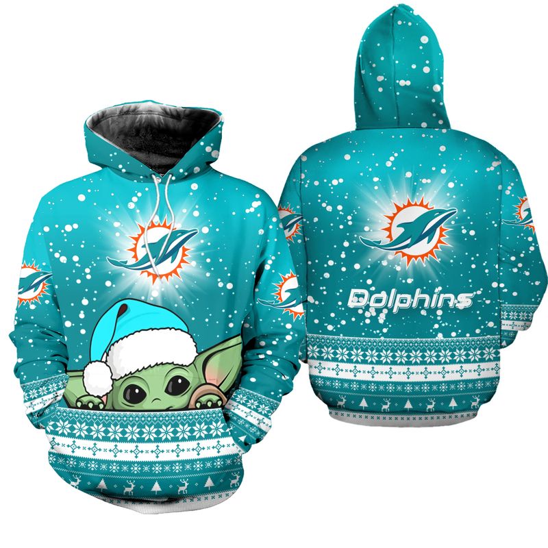 Miami Dolphins Shop - nfl miami dolphins hoodie christmas yoda limited edition