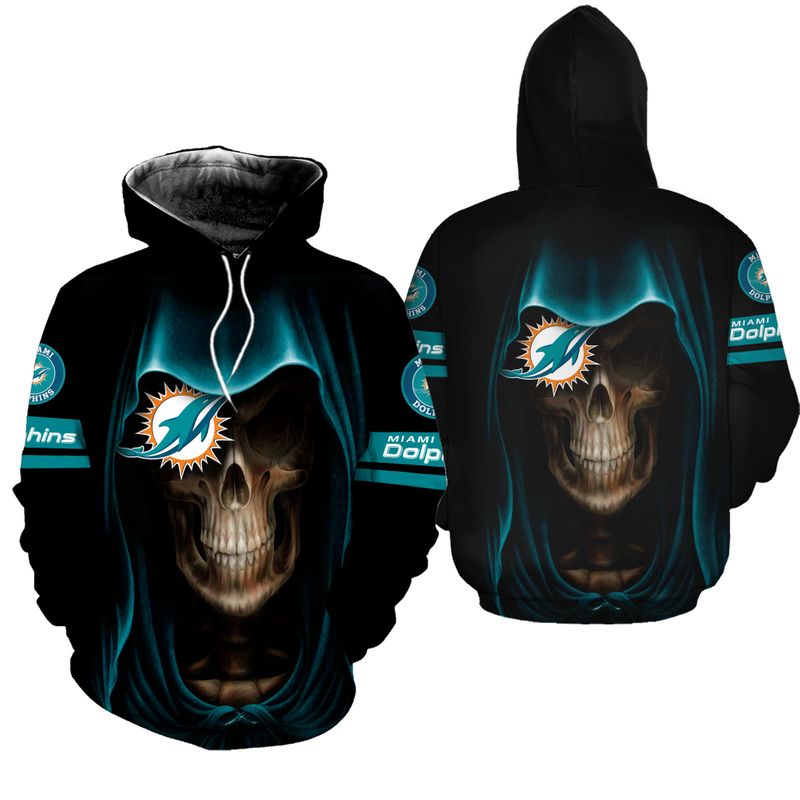 Miami Dolphins Shop - nfl miami dolphins hoodie skull limited edition all over print60200