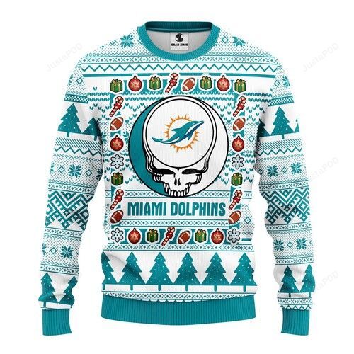 Miami Dolphins Shop - nfl miami dolphins sweater grateful dead ugly christmas62887