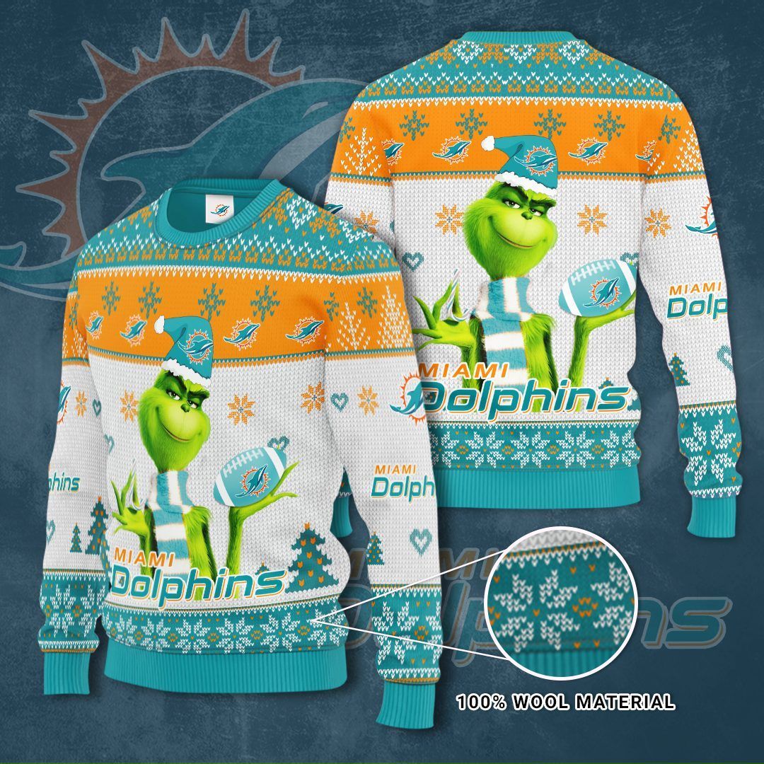 Miami Dolphins Shop - nfl miami dolphins sweater grinch15492