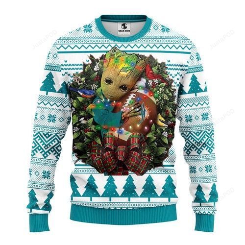 Miami Dolphins Shop - nfl miami dolphins sweater groot hug ugly christmas43930