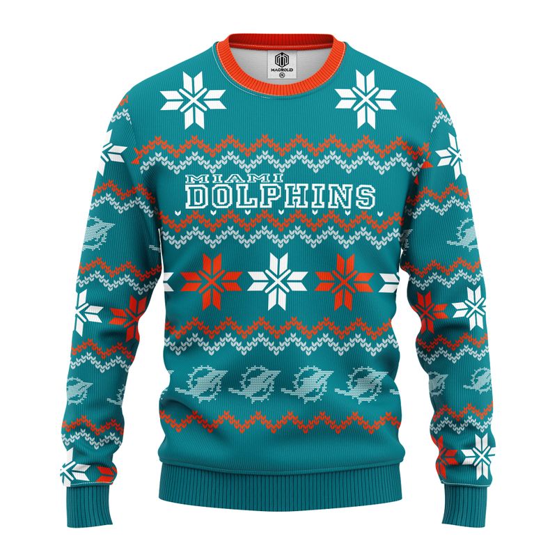 Miami Dolphins Shop - nfl miami dolphins sweater limited edition all over print christmas ugly32348