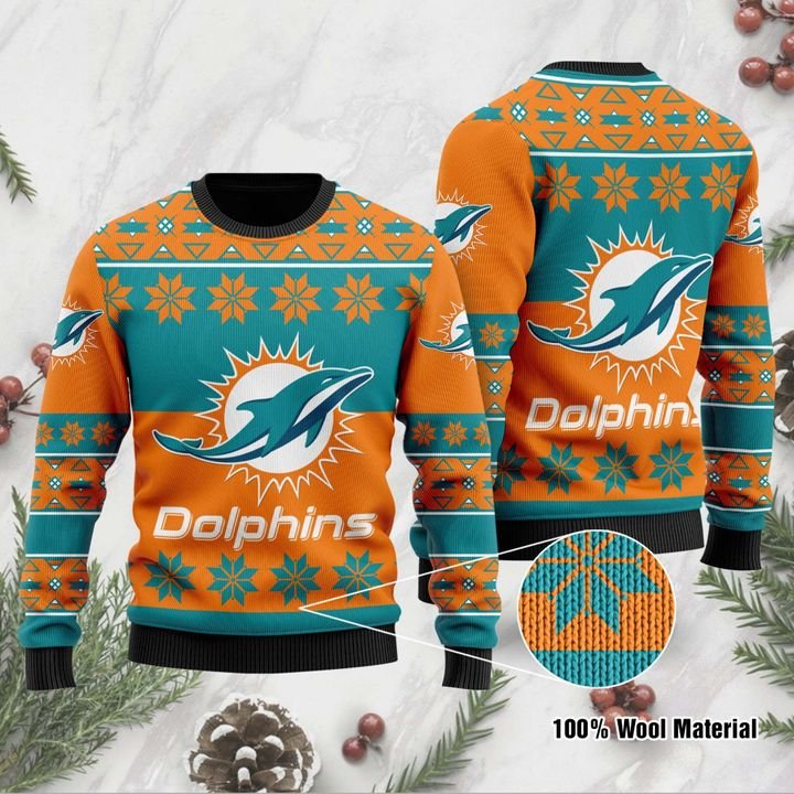 Miami Dolphins Shop - nfl miami dolphins sweater ugly christmas35751