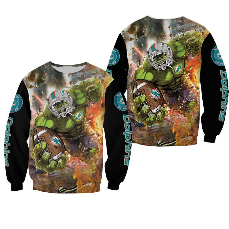Miami Dolphins Shop - nfl miami dolphins sweatshirt amazing hulk limited edition54106
