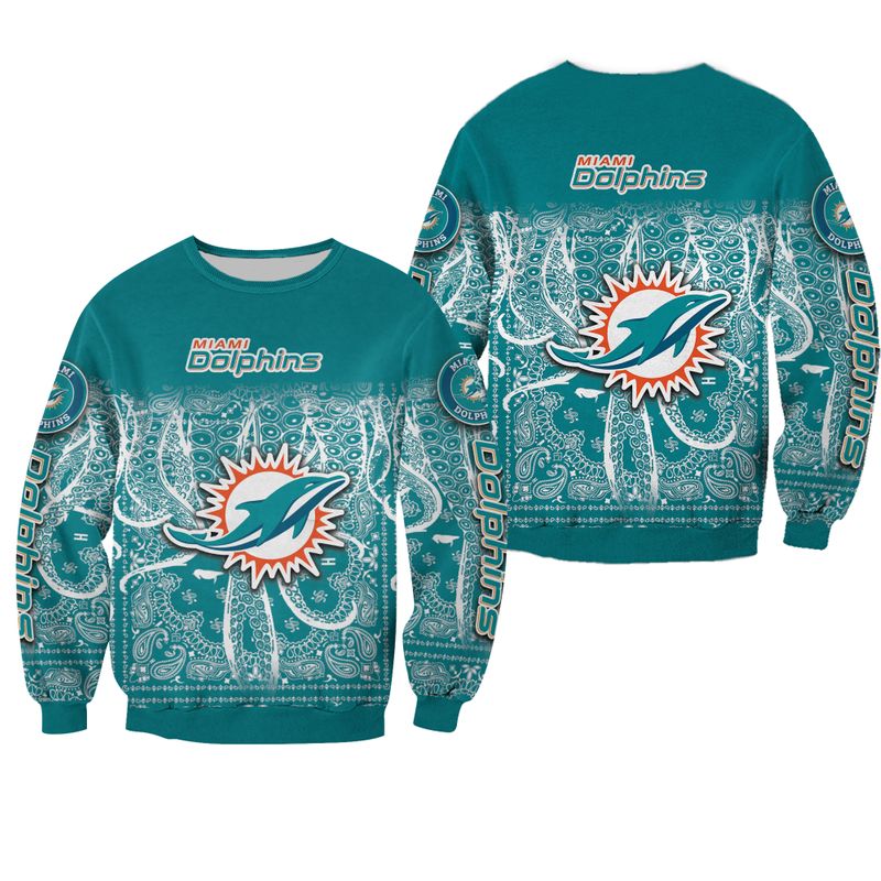 Miami Dolphins Shop - nfl miami dolphins sweatshirt bandana skull limited edition32644