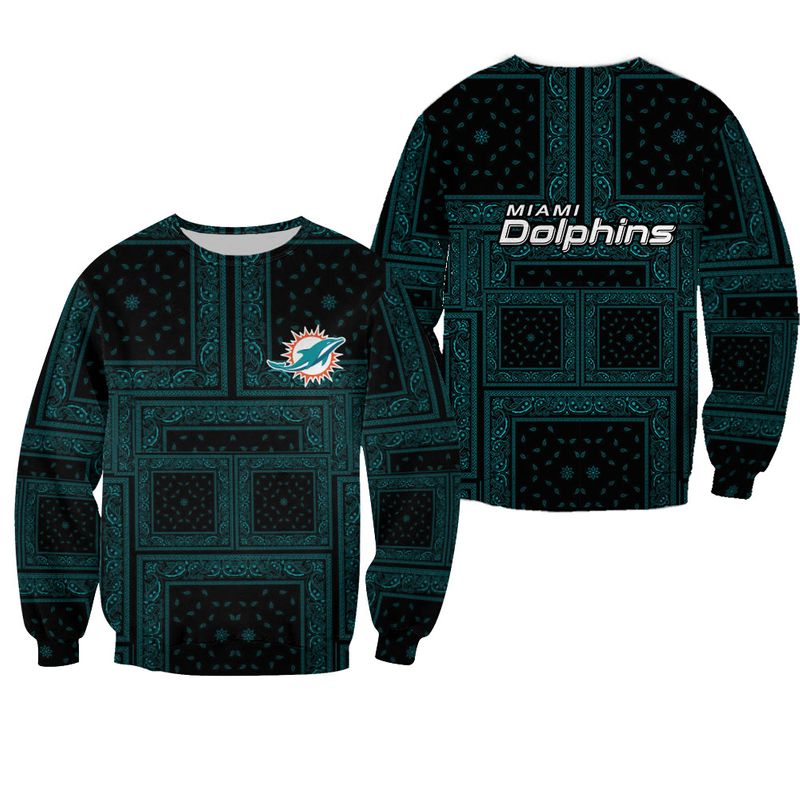 Miami Dolphins Shop - nfl miami dolphins sweatshirt bandana skull limited edition57385