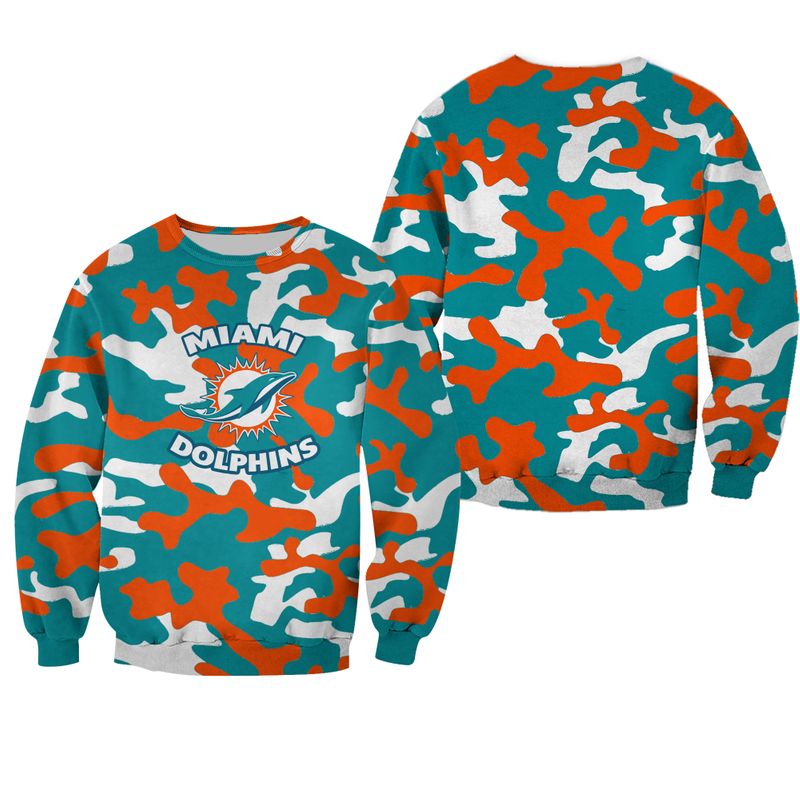 Miami Dolphins Shop - nfl miami dolphins sweatshirt camo limited edition all over print33504