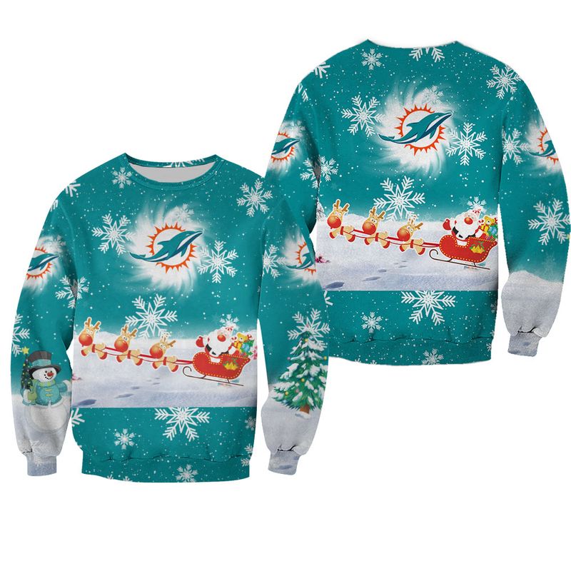 NFL Miami Dolphins Sweatshirt Christmas Pattern Limited Edition Unisex