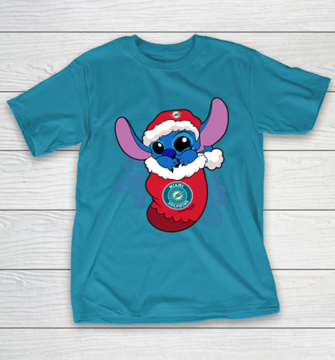 Miami Dolphins Shop - nfl miami dolphins tshirt christmas stitch in the sock funny disney66954