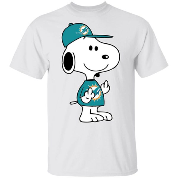 Miami Dolphins Shop - nfl miami dolphins tshirt snoopy double middle fingers fck you98903