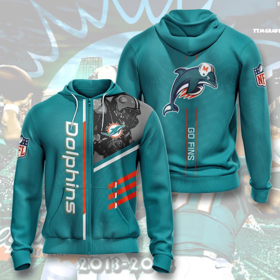 NFL Miami Dolphins Jacket Varsity Go Fins Limited Edition Full 3D All ...