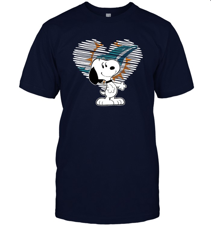 Miami Dolphins Shop - i love miami dolphins snoopy in my heart nfl tshirt33316