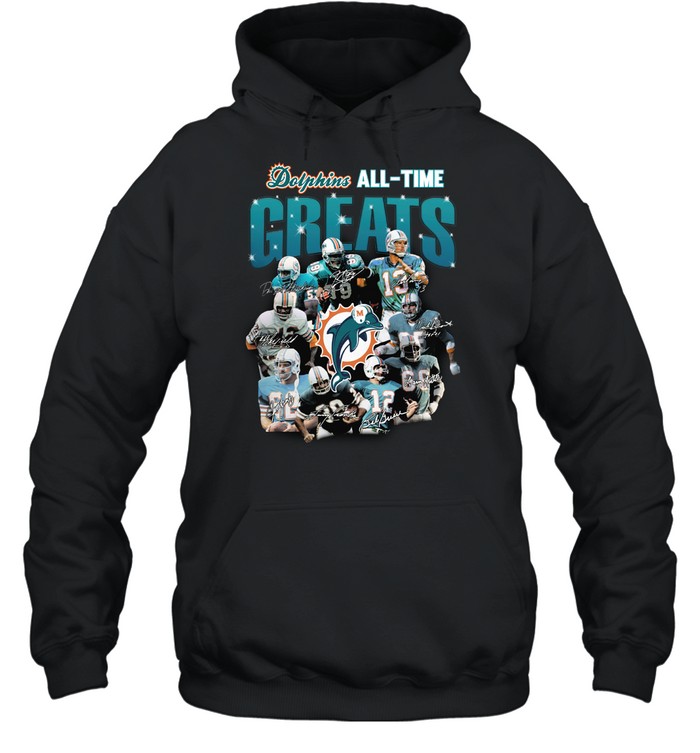 Miami Dolphins Shop - miami dolphins alltime greats players signatures hoodie70085