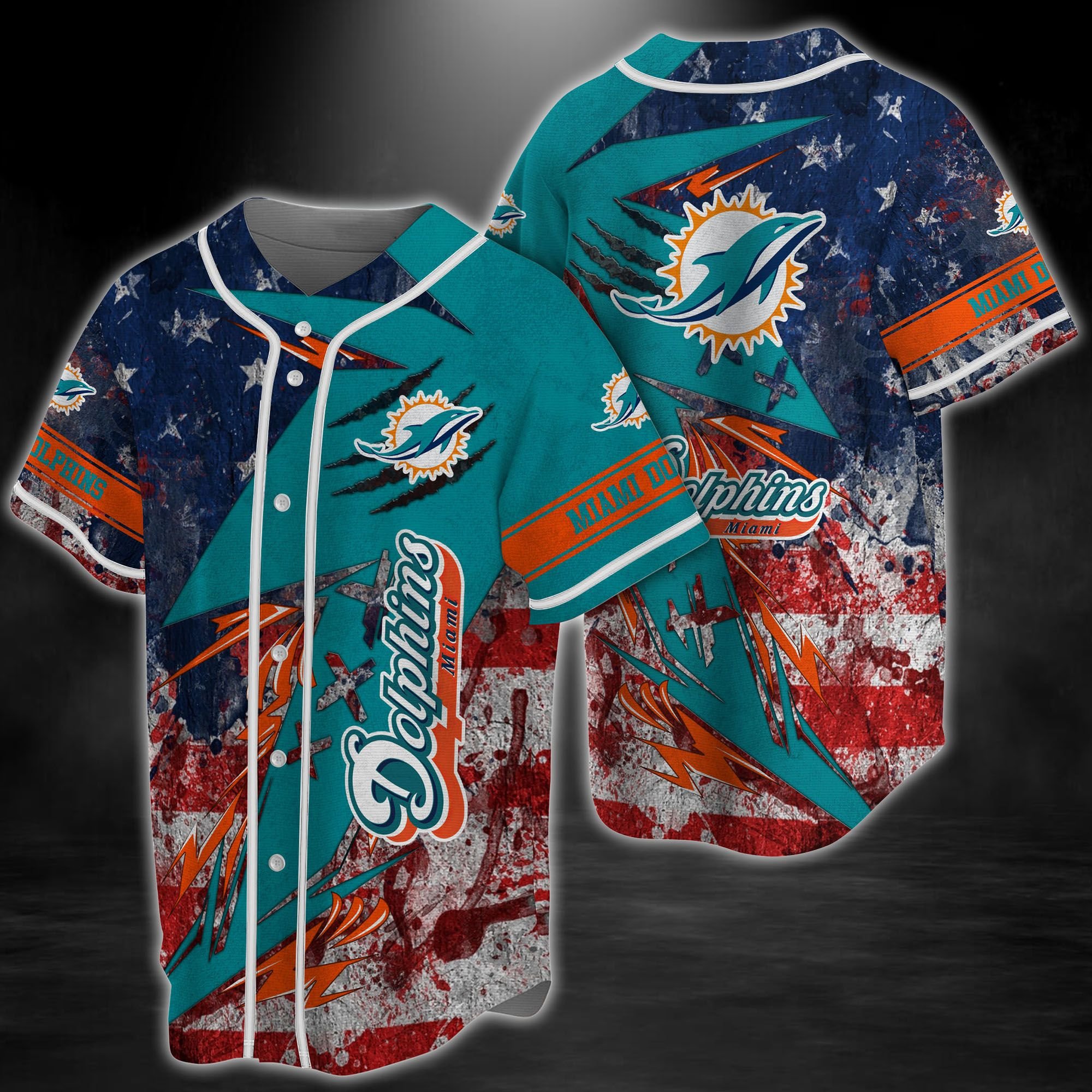 Miami Dolphins Shop - miami dolphins nfl baseball jersey shirt america flag46571