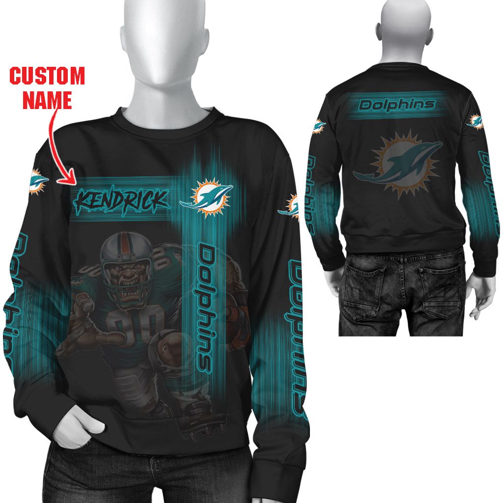 Miami Dolphins Shop - nfl miami dolphins sweatshirt custom name70254
