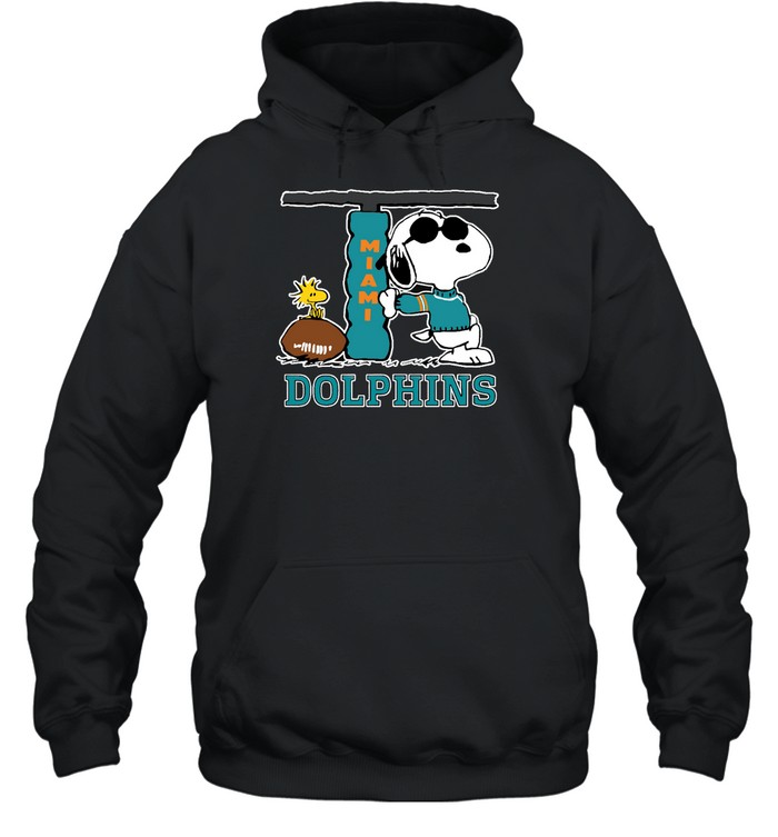 Miami Dolphins Shop - snoopy joe cool and woodstock the miami dolphins nfl hoodie54515