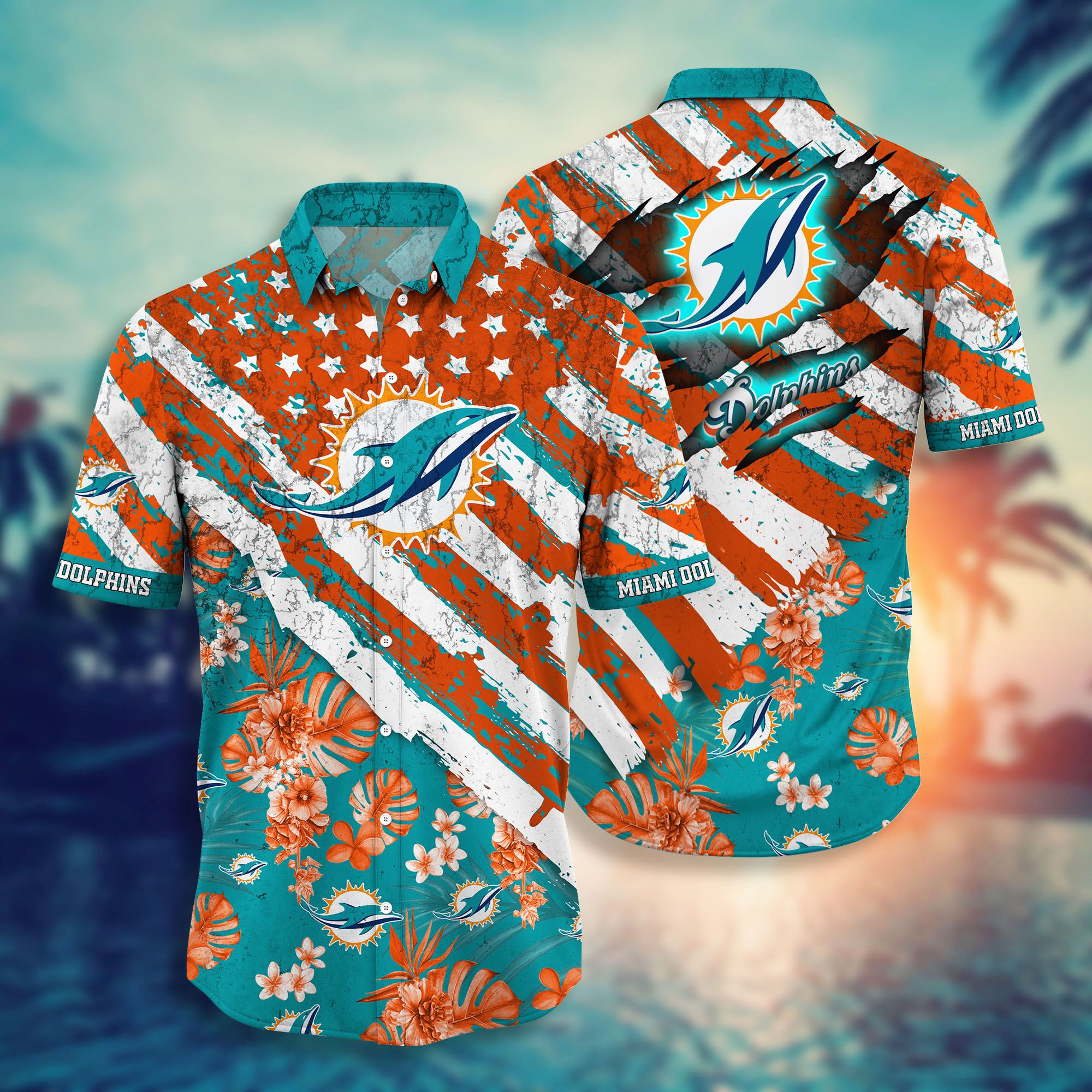 Miami Dolphins NFL Hawaiian Shirt T-shirt Short Style Hot Trending