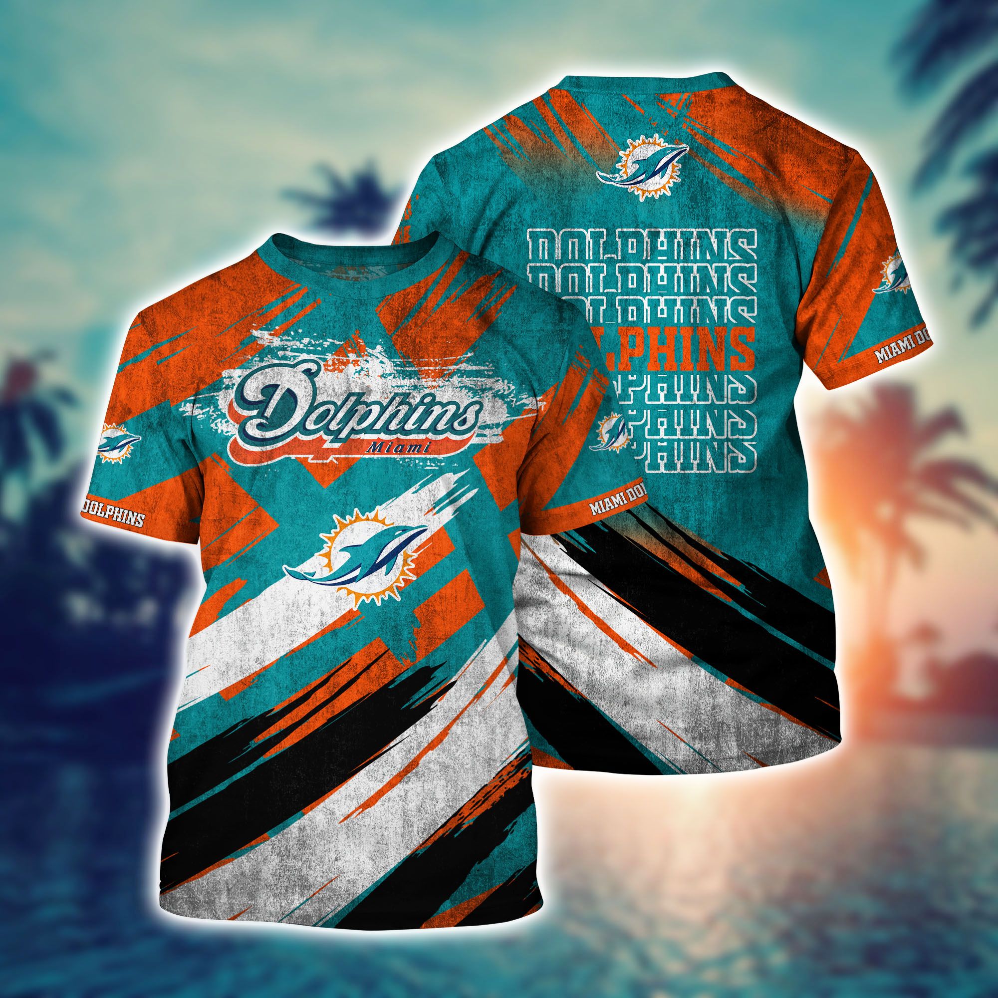 Miami Dolphins Shop - miami dolphins nfl hawaiian style tshirt 3d for fans30450