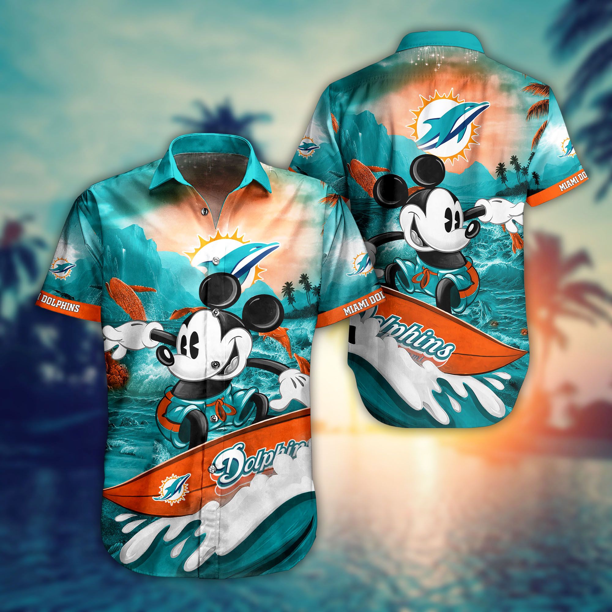 Miami Dolphins NFL Mickey Hawaiian Shirt Short T-shirt Trending Summer