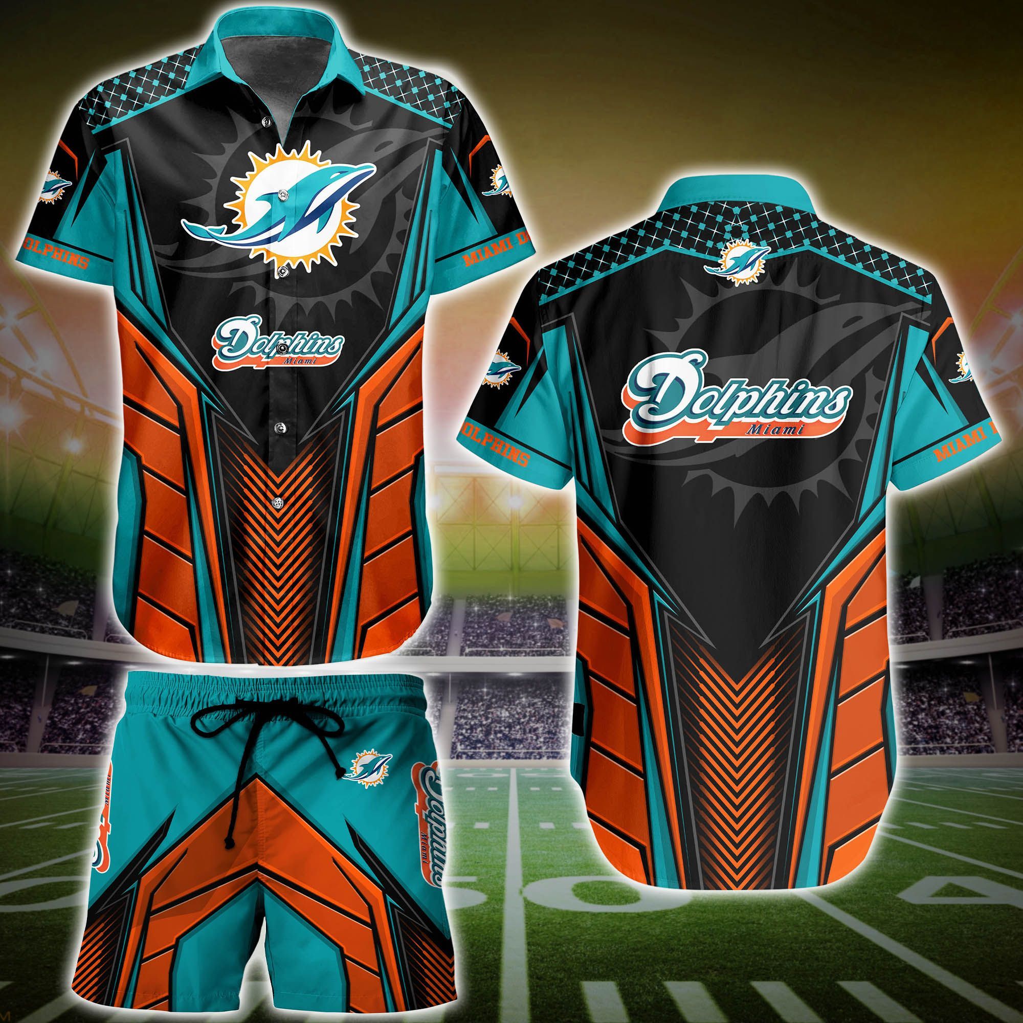 Miami Dolphins NFL Sport Hawaiian Shirt Shorts and T-shirt modern 3D For Fans