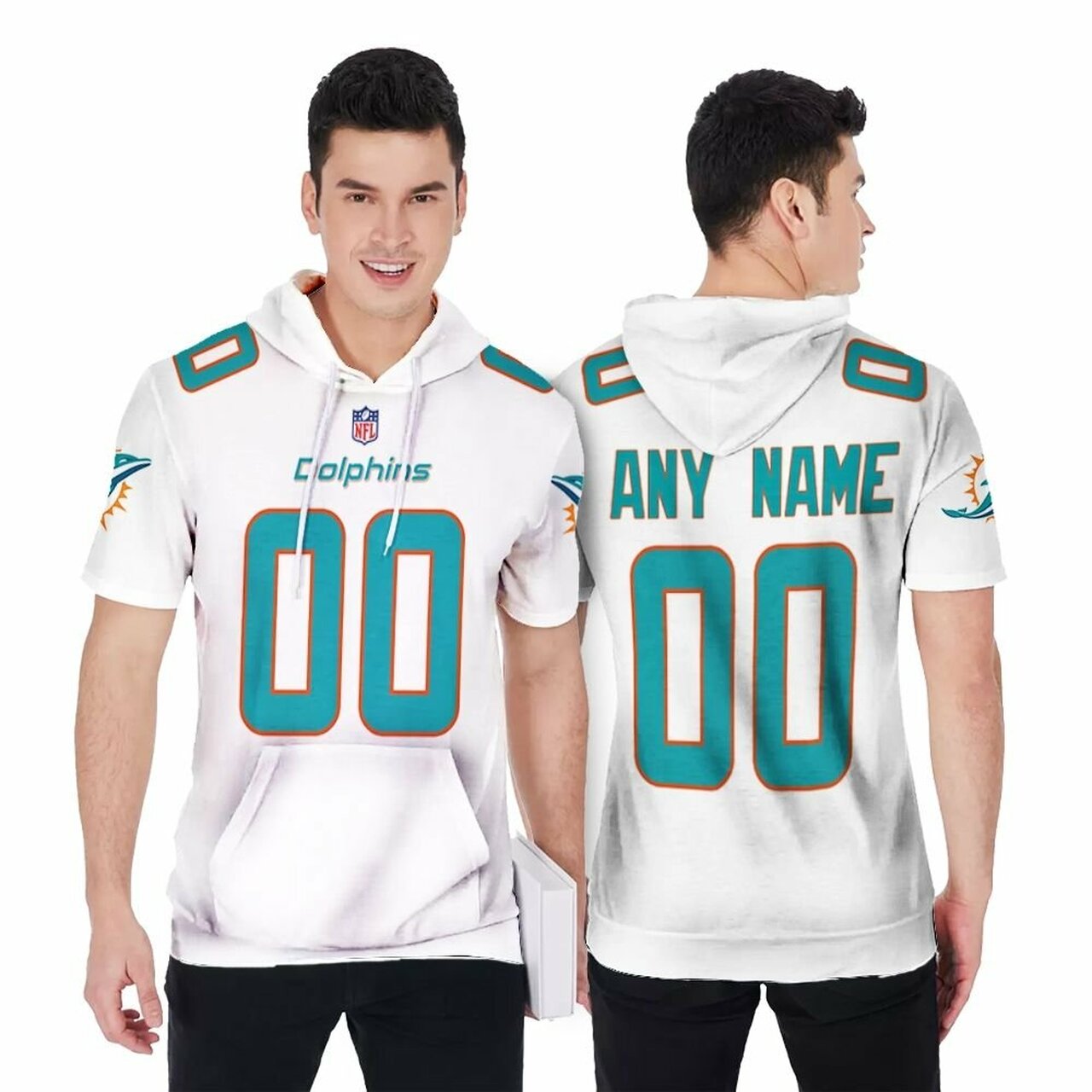Miami Dolphins Shop - miami dolphins short sleeve hoodie custom your name number62775