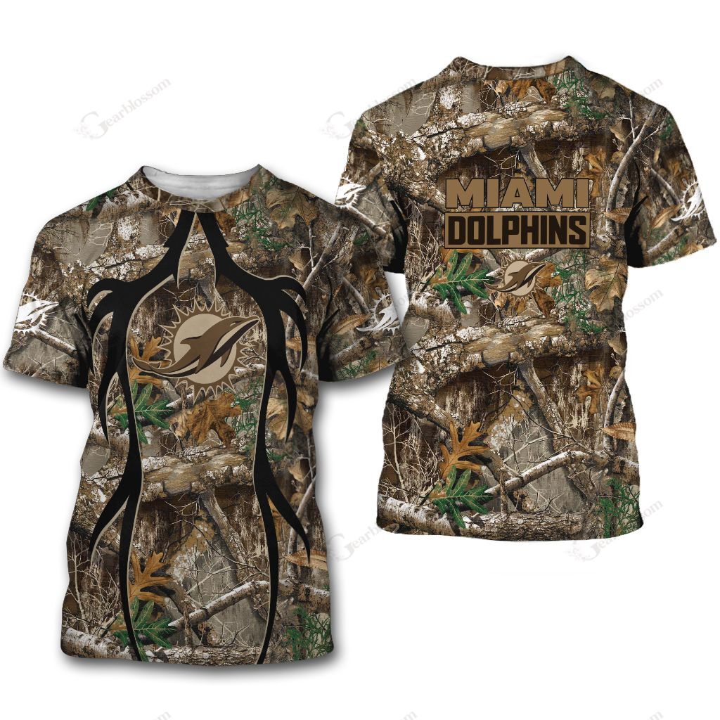 Miami Dolphins Shop - miami dolphins hunting pattern tshirt all over print84766
