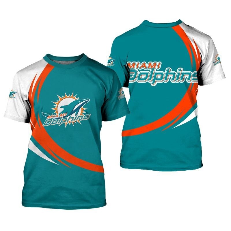 Miami Dolphins Shop - miami dolphins tshirt curve style 3d for fans91864