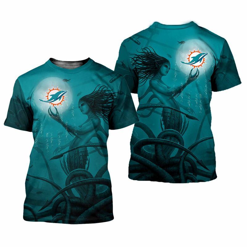 Miami Dolphins Shop - nfl miami dolphins mermaid tshirt 3d for fans16257