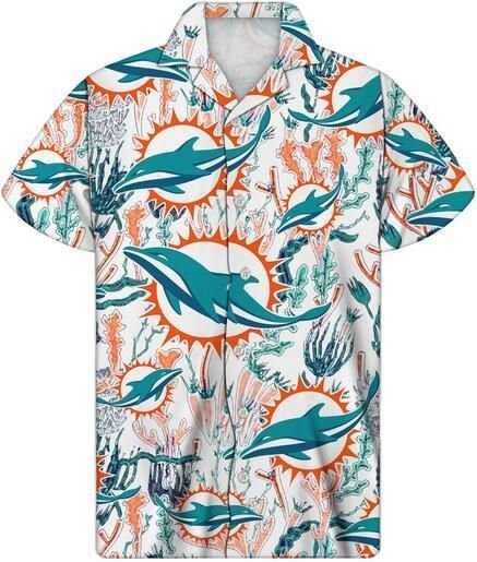 Miami Dolphins Shop - nfl miami dolphins hawaiian shirt button up44176