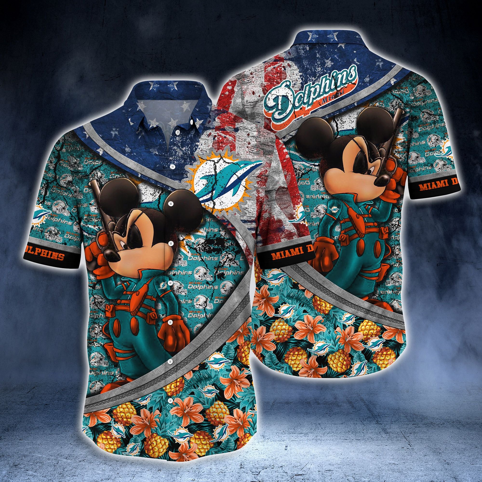 NFL Miami Dolphins Hawaiian Shirt Cool Mickey Style Hot Trending